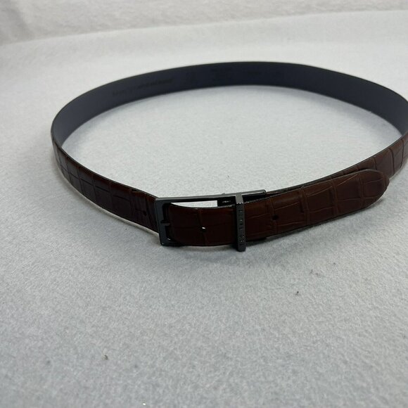 Ted Baker London Men's Leather Belt Brown Size 40 (101 cm) Made in Italy Texture - Picture 3 of 13